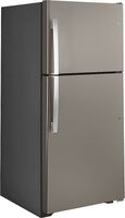GE - 30 in. Wide 19.2 Cu. Ft. Top-Freezer Refrigerator with Garage Ready Design - Slate - Left View