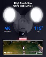 Swann - Wi-Fi 4K Security Surveillance FloodLight Camera, Night Vision, Waterproof, Motion Activa... - Left View