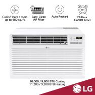LG - 450 Sq. Ft. 10,000 BTU 230V Through-the-Wall Air Conditioner with 11,200 BTU Supplemental He... - Left View