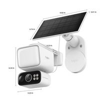 TP-Link - Tapo Floodlight and Wireless Pan-Tilt Security 2K QHD Camera, 360° Coverage, with Solar... - Left View