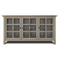 Simpli Home - Acadian SOLID WOOD 62 inch Wide Transitional Wide Storage Cabinet in Distressed Gre... - Left View