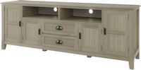 Simpli Home - Burlington SOLID WOOD 72 inch Wide Transitional TV Media Stand in Distressed Grey F... - Left View