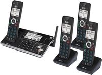 AT&T - 4 Handset Connect to Cell Answering System with Unsurpassed Range - Black - Left View