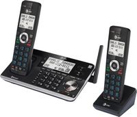 AT&T - 2 Handset Connect to Cell Answering System with Unsurpassed Range - Black - Left View
