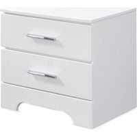 Click Decor - Hudson Transitional Wood 2-Drawer Night Stand - White - Left View