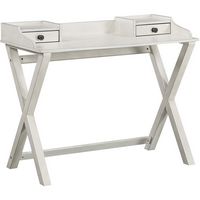 OSP Home Furnishings - Barton Birch Veneer 2-Drawer Writing Desk - White Wash - Left View