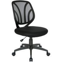 Office Star Products - Ventilated 5-Pointed Star Mesh Fabric Task Chair - Black - Left View