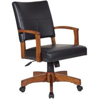 OSP Home Furnishings - Wood Bankers 5-Pointed Star Wood and Steel Office Chair - Black - Left View