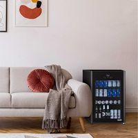NewAir - 125-Can Beverage Cooler with Glass Door, Party and Turbo Modes, Cools to 23F, Digital Co... - Left View