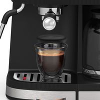 bella PRO - Combo 19-Bar Espresso and 10-Cup Drip Coffee Maker - Stainless Steel - Left View