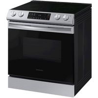 Samsung - 6.3 cu. ft. Front Control Slide-In Electric Range with Wi-Fi, Fingerprint Resistant - S... - Left View