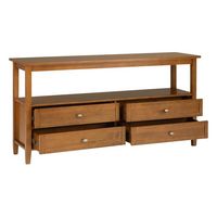 Simpli Home - Warm Shaker SOLID WOOD 60 inch Wide Transitional Wide Console Sofa Table in - Light... - Left View