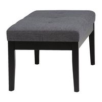 Simpli Home - Lacey 43 inch Wide Contemporary Rectangle Tufted Ottoman Bench - Slate Gray - Left View