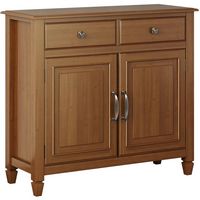 Simpli Home - Connaught Traditional Wood Entryway Storage Cabinet - Light Golden Brown - Left View