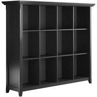 Simpli Home - Acadian Rustic Wood 12-Shelf Bookcase - Black - Left View