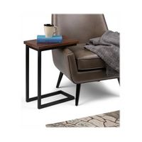 Simpli Home - Skyler SOLID MANGO WOOD and Metal 18 inch Wide Rectangle Industrial C Side Table in... - Left View