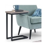 Simpli Home - Skyler SOLID MANGO WOOD and Metal 18 inch Wide Rectangle Industrial C Side Table in... - Left View
