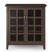 Simpli Home - Artisan SOLID WOOD 38 inch Wide Transitional Medium Storage Cabinet in - Tobacco Brown - Left View