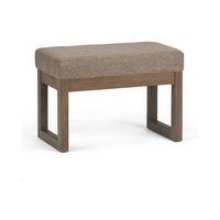 Simpli Home - Milltown Modern Contemporary Foam/Plywood Bench Ottoman - Fawn Brown - Left View