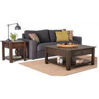 Simpli Home - Monroe Square Rustic Contemporary Solid Acacia Wood 2-Drawer Coffee Table - Distres... - Left View