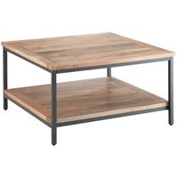 Simpli Home - Skyler Square Modern Industrial Mango Wood Coffee Table - Natural - Left View