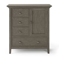 Simpli Home - Redmond SOLID WOOD 39 inch Wide Transitional Medium Storage Cabinet in - Farmhouse ... - Left View