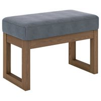 Simpli Home - Milltown Rectangular Contemporary Wood/Foam Bench Ottoman - Stone Gray - Left View
