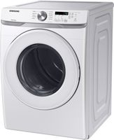 Samsung - 7.5 Cu. Ft. Stackable Electric Dryer with Sensor Dry - White - Left View