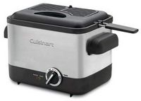 Cuisinart - 1.1L Analog Compact Deep Fryer - Black Stainless - Left View