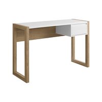 Walker Edison - Modern Fluted Storage Drawer Wood Computer Desk - White - Left View