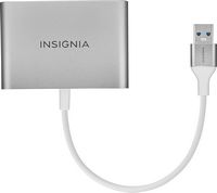 Insignia™ - USB to Dual HDMI Adapter - White - Left View