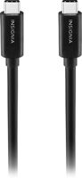 Insignia™ - 3.3’ USB-C to USB-C 3.2 Gen 2 Superspeed+ 10Gbps Cable - Black - Left View