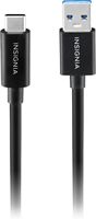 Insignia™ - 3.3’ USB to USB-C 3.2 Gen 2 Superspeed+ 10Gbps Cable - Black - Left View