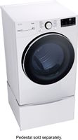 LG - 7.4 Cu. Ft. Stackable Smart Gas Dryer with Built-In Intelligence - White - Left View