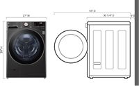 LG - 4.5 Cu. Ft. High-Efficiency Stackable Smart Front Load Washer with Steam and Built-In Intell... - Left View