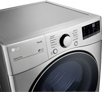 LG - 7.4 Cu. Ft. Stackable Smart Electric Dryer with Built-In Intelligence - Graphite Steel - Left View
