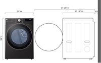 LG - 7.4 Cu. Ft. Stackable Smart Electric Dryer with Steam and Built-In Intelligence - Black Steel - Left View