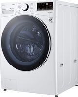 LG - 4.5 Cu. Ft. High-Efficiency Stackable Smart Front Load Washer with Steam and 6Motion Technol... - Left View