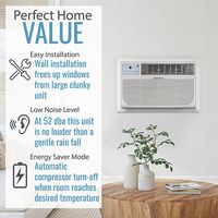 Keystone - 8,000 BTU 115V Through-the-Wall Air Conditioner with Follow Me LCD Remote Control - White - Left View