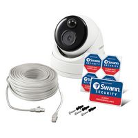 Swann - 4K PoE Add On Dome Camera, w/Audio Capture & Face Detection - White - Left View