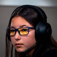 GUNNAR - Cruz  Computer Glasses with Blue Light Reduction , Amber Lenses - Navy - Left View