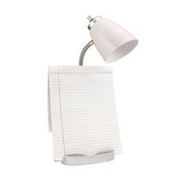 Limelights - Gooseneck Organizer Desk Lamp with iPad Tablet Stand Book Holder and USB port - White - Left View