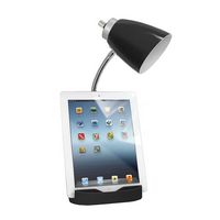 Limelights - Gooseneck Organizer Desk Lamp with iPad Tablet Stand Book Holder and Charging Outlet... - Left View