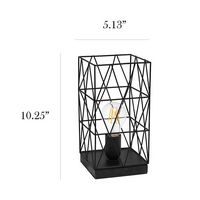 Simple Designs - Geometric Square Metal Table Lamp - Black - Left View