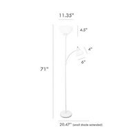 Simple Designs - Floor Lamp with Reading Light - Silver - Left View