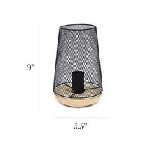 Simple Designs - Wired Mesh Uplight Table Lamp - Black - Left View