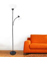 Simple Designs - Floor Lamp with Reading Light - Black - Left View