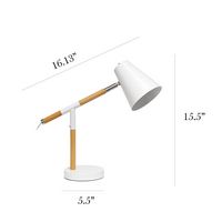Simple Designs - Wooden Pivot Desk Lamp - White - Left View