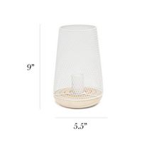 Simple Designs - Wired Mesh Uplight Table Lamp - White - Left View