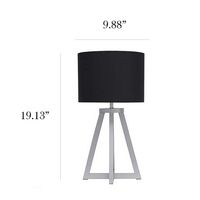 Simple Designs - Interlocked Triangular Gray Wood Table Lamp with Fabric Shade - Gray/Black - Left View